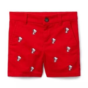 Janie and Jack Red Snoopy Print Shorts